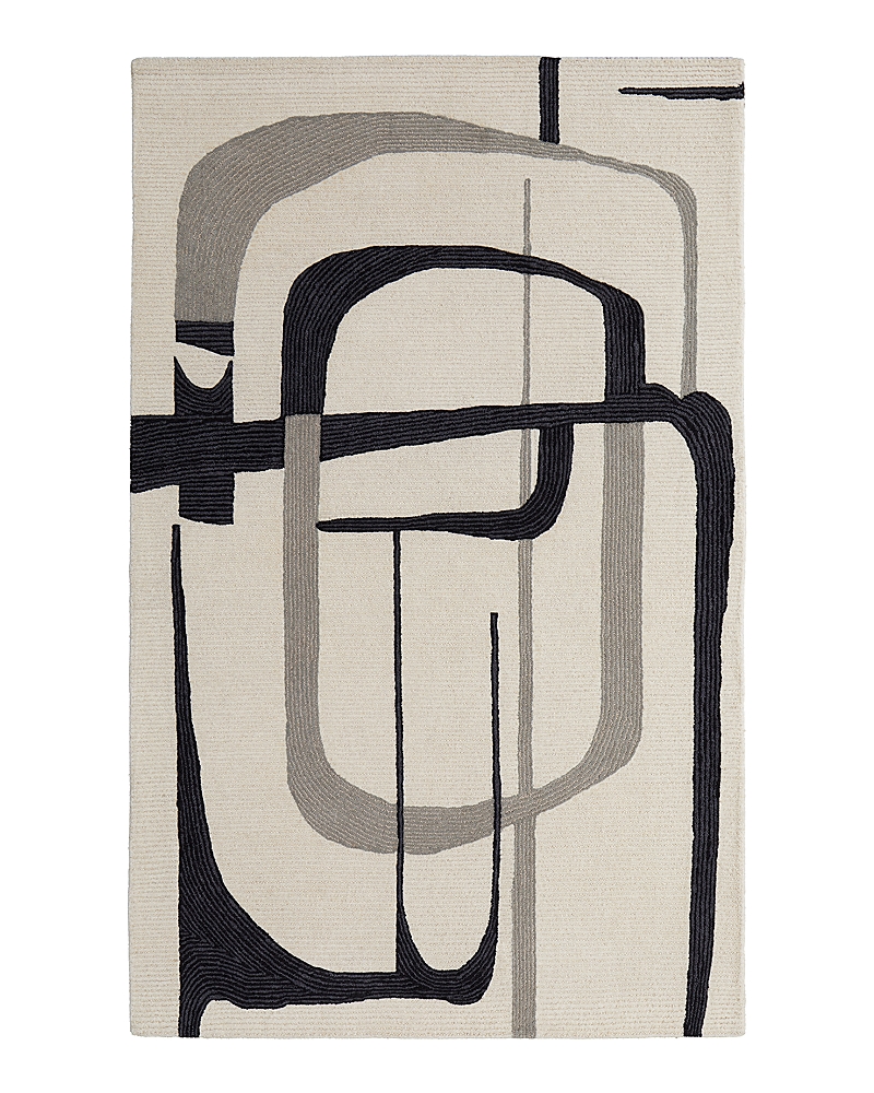 Feizy Maguire Mgr8905f Area Rug, 2' X 3' In Ivory/black