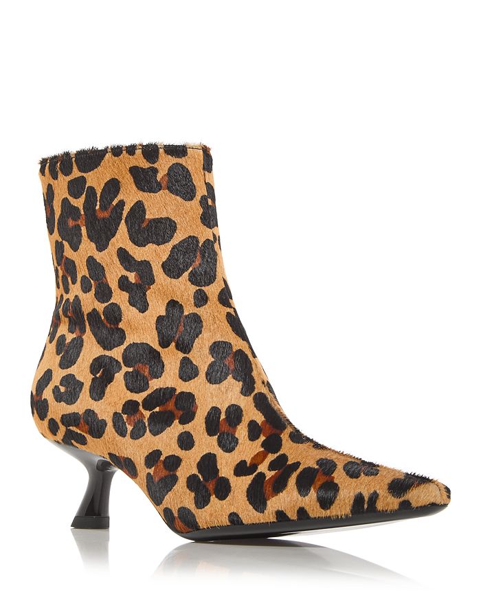 leopard print kitten heel booties
