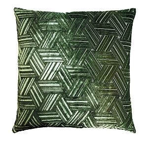 Kevin O'brien Studio Entwined Velvet Pillow In Evergreen