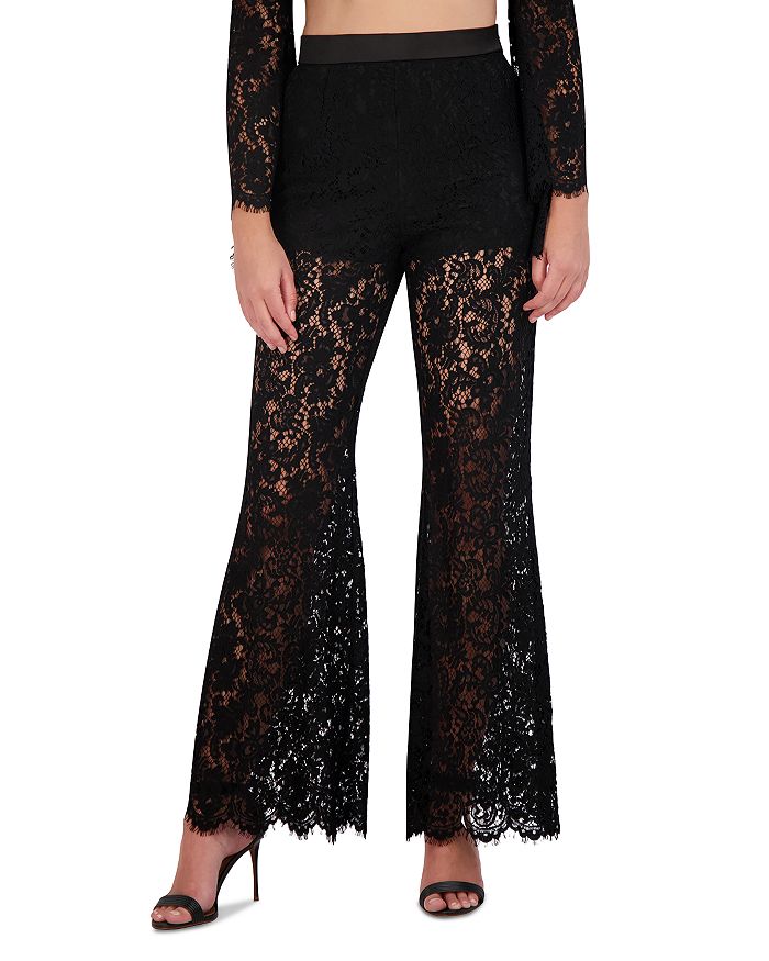 BCBGMAXAZRIA Lace Flared Pants | Bloomingdale's