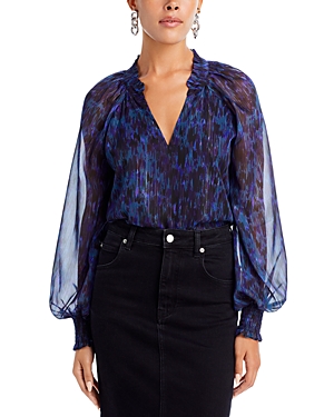 Aqua Abstract Ruffle Blouse - 100% Exclusive In Multi