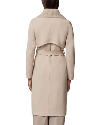 Double Breasted Ribbed Collar Coat