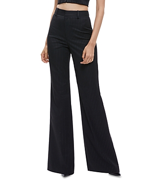 ALICE AND OLIVIA ALICE AND OLIVIA OLIVER HIGH RISE FLARE PINSTRIPE PANTS