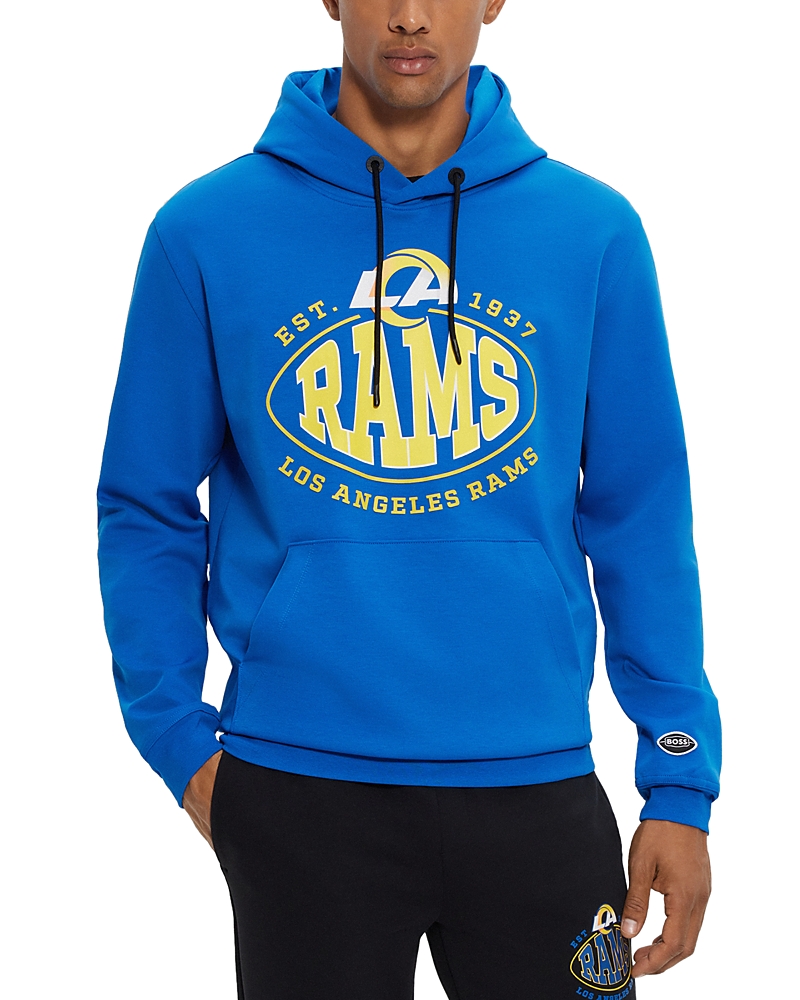 HUGO BOSS NFL LOS ANGELES RAMS COTTON BLEND PRINTED REGULAR FIT HOODIE