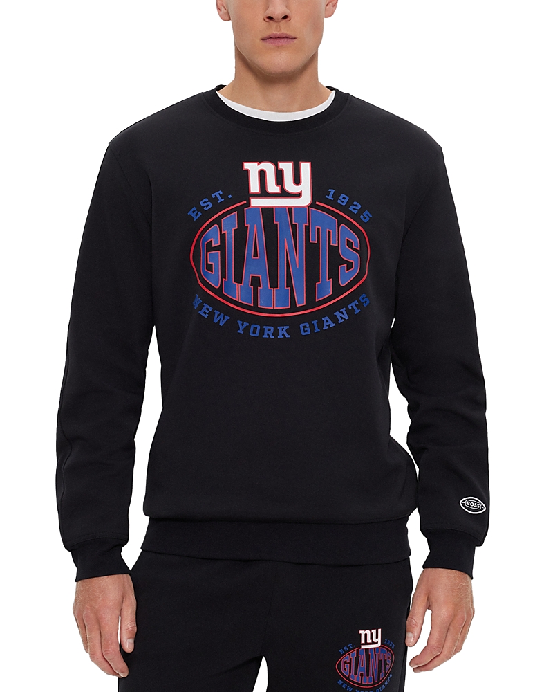 Hugo Boss Boss X Nfl Cotton-blend Sweatshirt With Collaborative Branding In Black