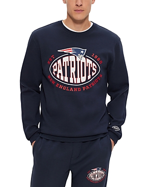 Shop Hugo Boss X Nfl New England Patriots Crewneck Sweatshirt In Dark Blue