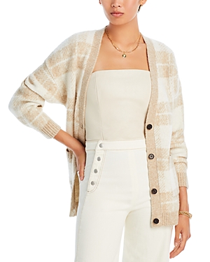 Rails Runi Plaid V-neck Cardigan In Ivory Sand