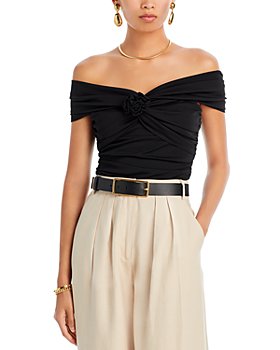 Gathered One-shoulder Top - Silver-colored - Ladies