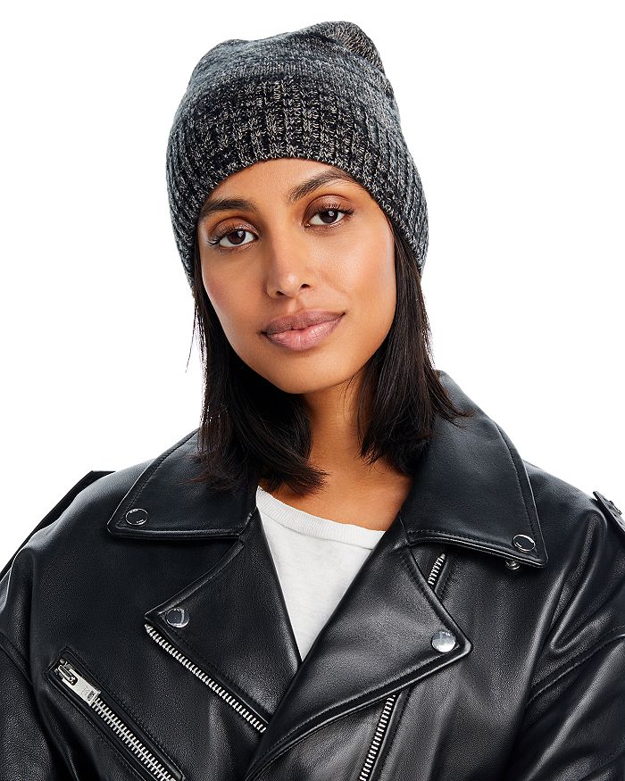 AQUA Shiny Knit Hat 100 Exclusive Bloomingdale's