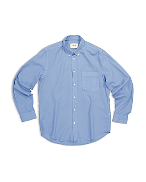 Nn07 Arne Bd 5655 Twill Regular Fit Button Down Shirt In Tink Blue