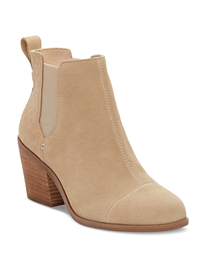 Shop Toms Women's Everly Pull On Chelsea Booties In Oatmeal