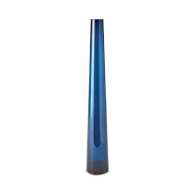 Global Views Glass Tower Vase Blue, Large