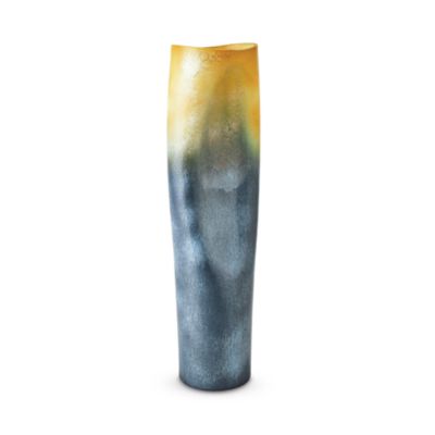 Global Views - Indent Large Gray and Yellow Vase