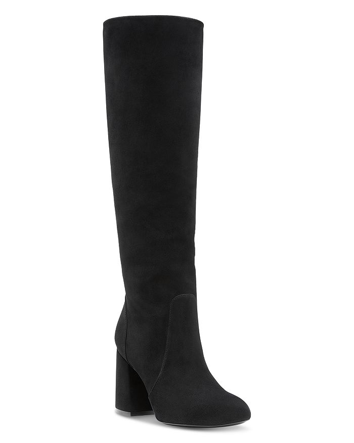 Stuart Weitzman Women's Slouch Block Heel Tall Boots In Black Suede
