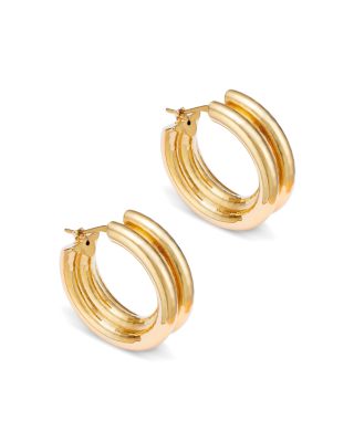 Bloomingdale's Fine Collection Polished Triple Small Hoop Earrings in 14K Yellow Gold