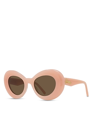Shop Loewe Curvy Butterfly Sunglasses, 47mm In Pink/brown Solid