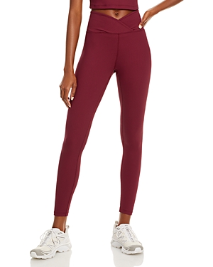 Shop Year Of Ours Veronica Ribbed Leggings In Dark Cherry