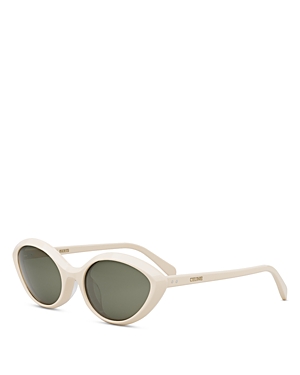 Shop Celine Thin Cat Eye Sunglasses, 57mm In Ivory/gray Solid