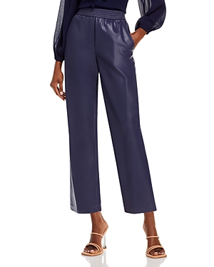 Shop Kobi Halperin Ariella Faux Leather Pants In Navy