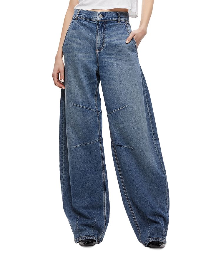 MSRP $99 Nina Parker Trendy Plus Size High-Waist Wide-Leg Jeans