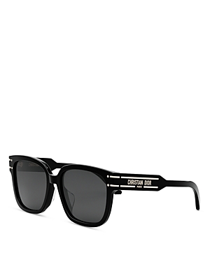 Shop Dior Signature S7f Square Sunglasses, 58mm In Black/gray Solid