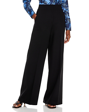Lafayette 148 Petite Dalton Pant In Kindwool Nouveau Crepe In Black