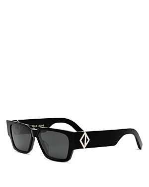 Shop Dior Cd Diamond Logo S5i Geometric Sunglasses, 56mm In Black/gray Solid