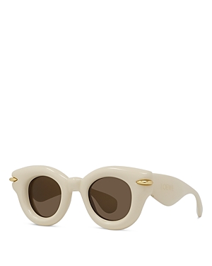 Shop Loewe Inflated Pantos Sunglasses, 46mm In Ivory/brown Solid