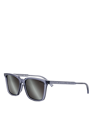 Shop Dior S4f Square Sunglasses, 56mm In Blue/gray Mirrored Solid