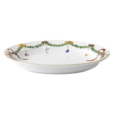 Star Fluted Oval Christmas Dish 
