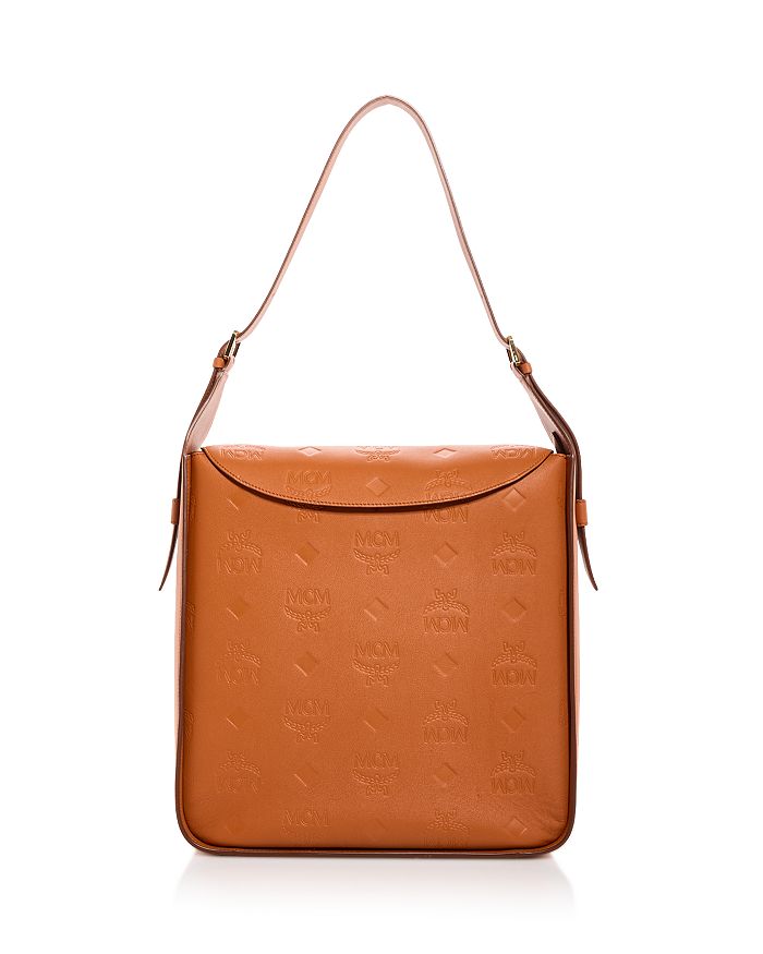 mcm embossed leather