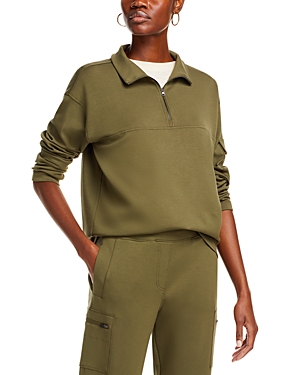 Aqua Long Sleeve Half Zip Cargo Sweatshirt - 100% Exclusive In Army Green