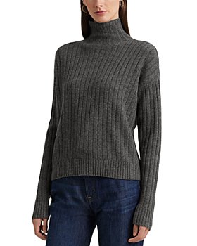 COLLUSION rib knit turtle neck sweater in steely gray