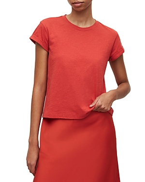 Allsaints Anna Crewneck Cotton T-shirt In Red
