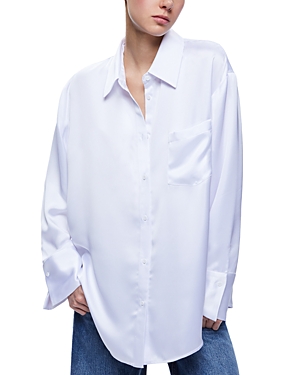 Alice And Olivia Finely Oversized Blouse In White