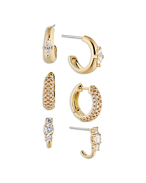Shop Nadri Cleo Hoop Triple Earring Set In Gold