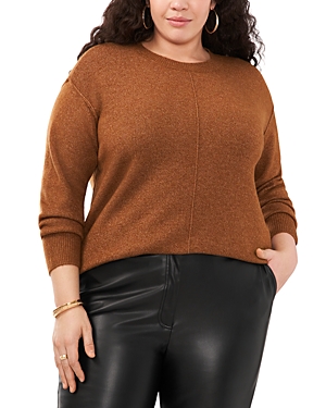 Vince Camuto Plus Vince Camuto Drop Shoulder Cozy Sweater In Toasted
