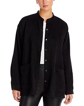 Eileen Fisher Notch Collar Silk Shirt