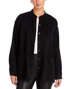 Eileen Fisher Mandarin Collar Boxy Shirt - 100% Exclusive