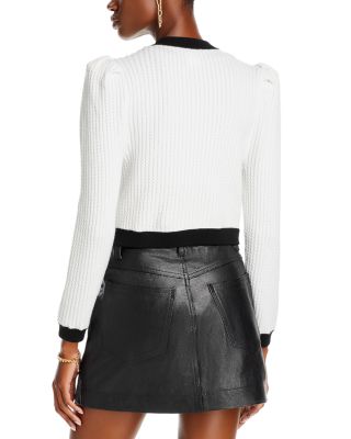 Trina Cable Puff Sleeve Cropped Cardigan