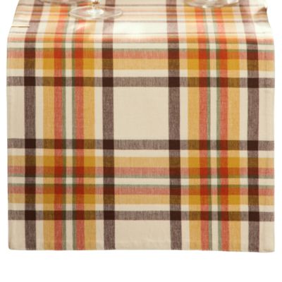 Russet Harvest Woven Plaid Table Runner, 13" x 70"