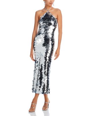 The New Arrivals by Ilkyaz Ozel Blanca Embellished Halter Gown |  Bloomingdale's