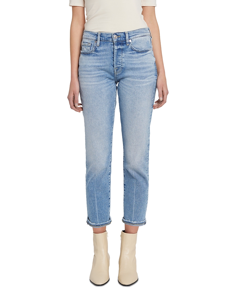 7 For All Mankind Josefina High Rise Crop Slim Jeans In Must In Must