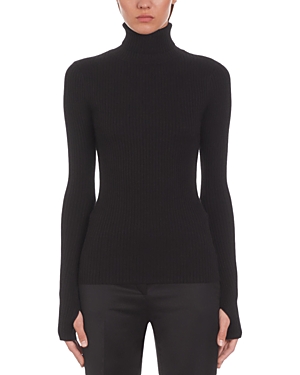 The Kooples Ribbed Knit Turtleneck Sweater In Black