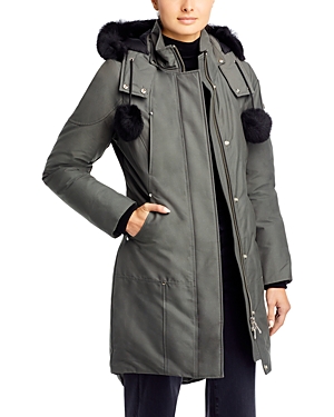 Moose Knuckles Stirling Hooded Parka In Forrest Hill/black Shearling