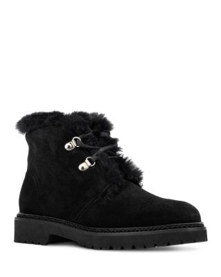 Theory, Shoes, Theory Leather Rabbit Fur Trimmed Boots