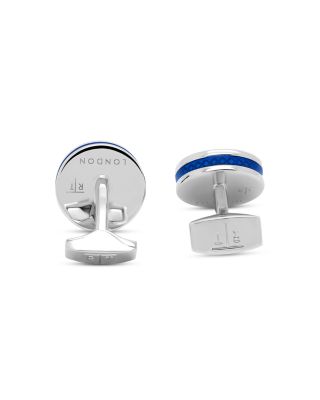 Palladium Enamel Round Cufflinks