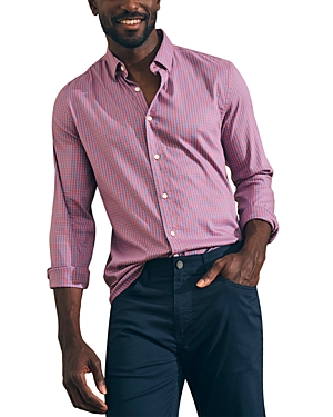 Shop Faherty The Movement Long Sleeve Shirt In Blue Rose