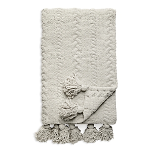 Sunday Citizen Braided Pom Pom Throw In Cloud Grey