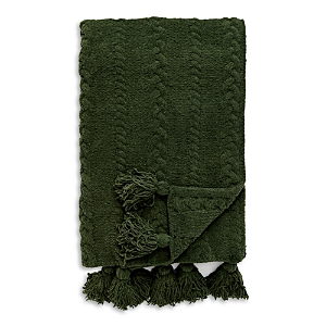 Sunday Citizen Braided Pom Pom Throw In Moss